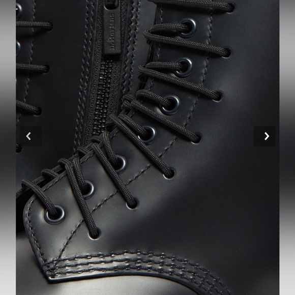 DR MARTENS 1460 Extreme Laces Polished Smooth Leather Black Boots - Picture 10 of 16